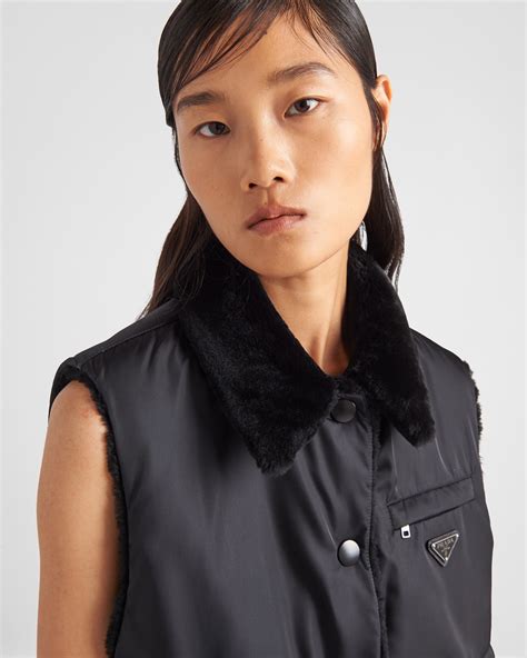 prada shearling vest|Black Shearling Vest .